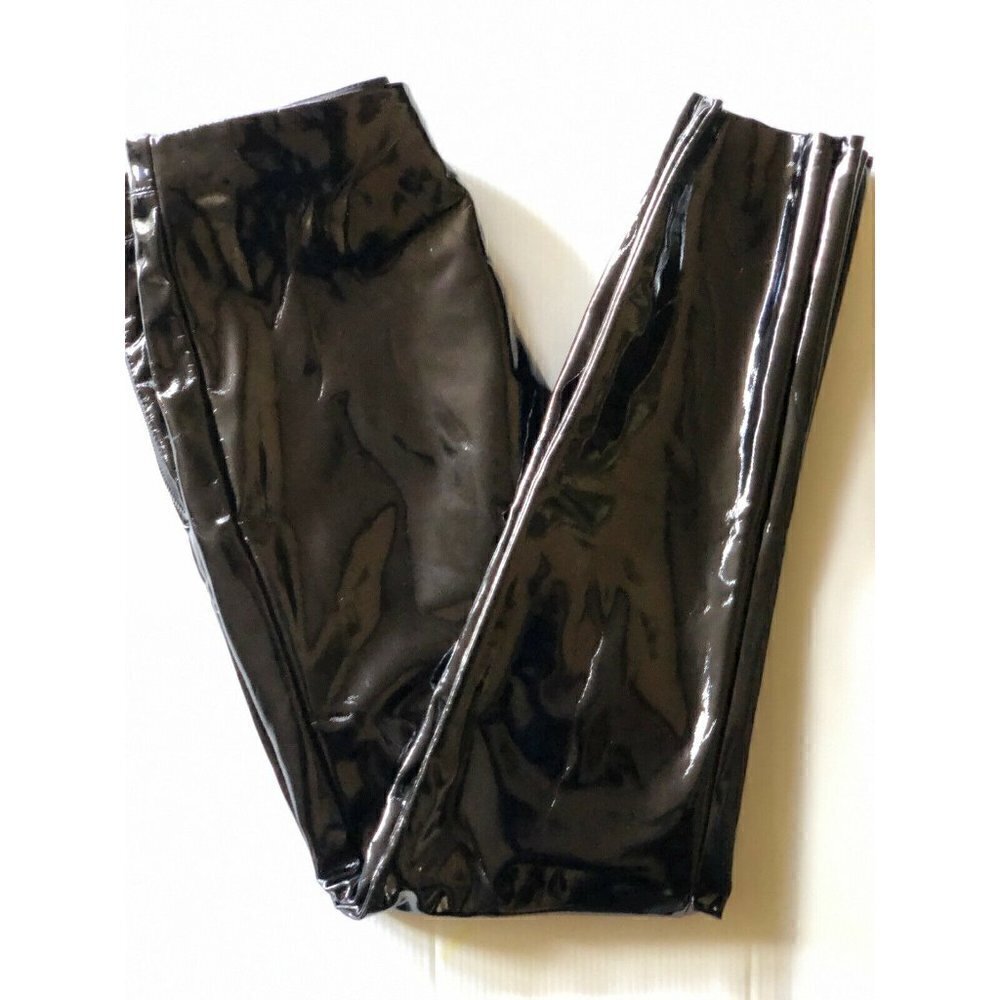 TOPSHOP Women's Black High Waist Percy Vinyl Leggings - Picture 5 of 12